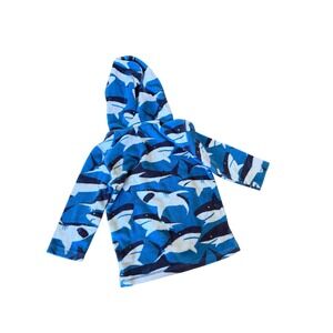 Mini Boden terry cloth‎ shark hooded swim cover up